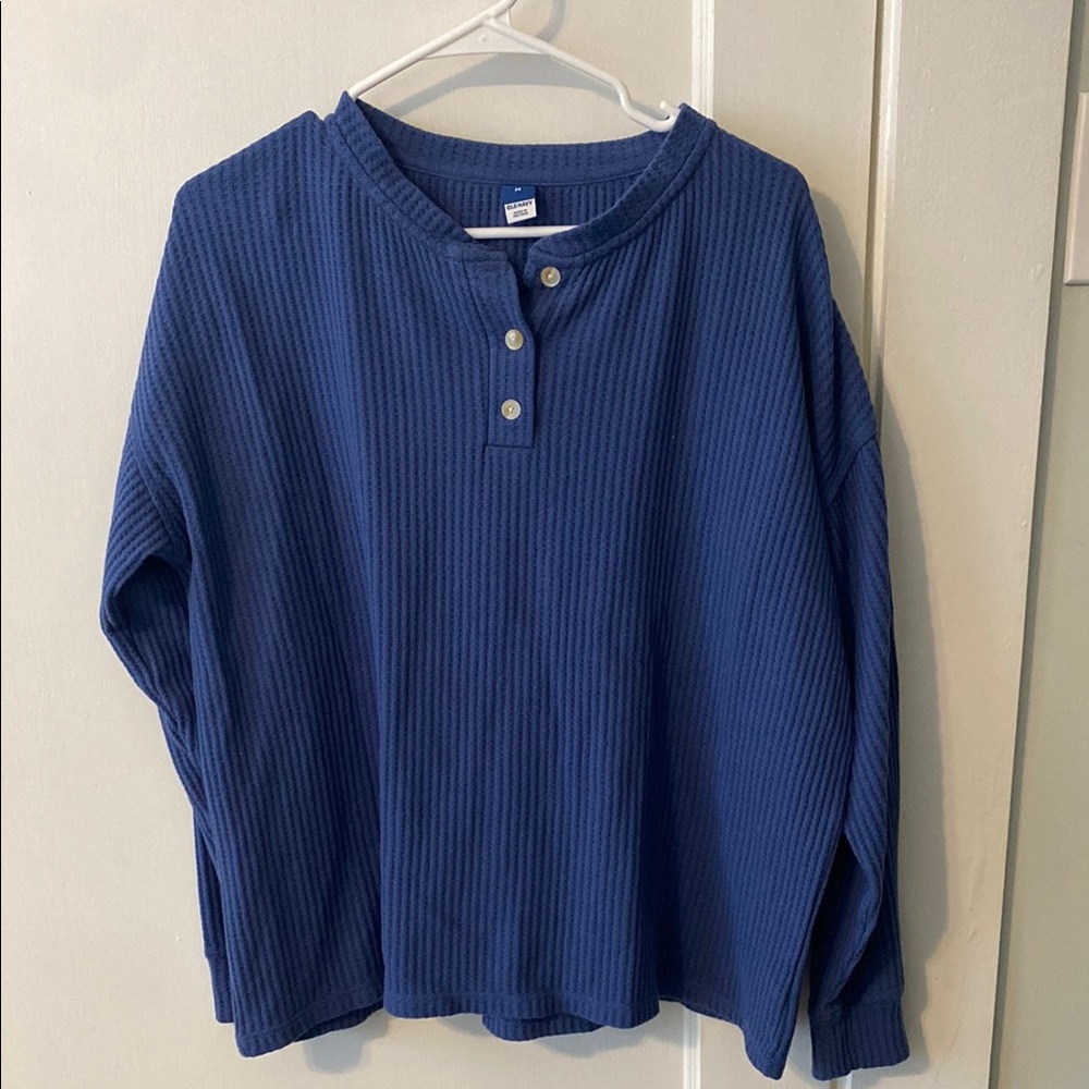 Blue Henley Long Sleeve Shirt